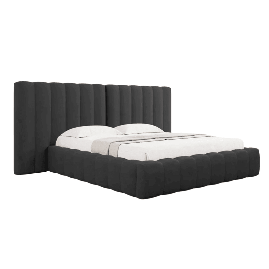 Kelp wide fabric bed frame 200x200