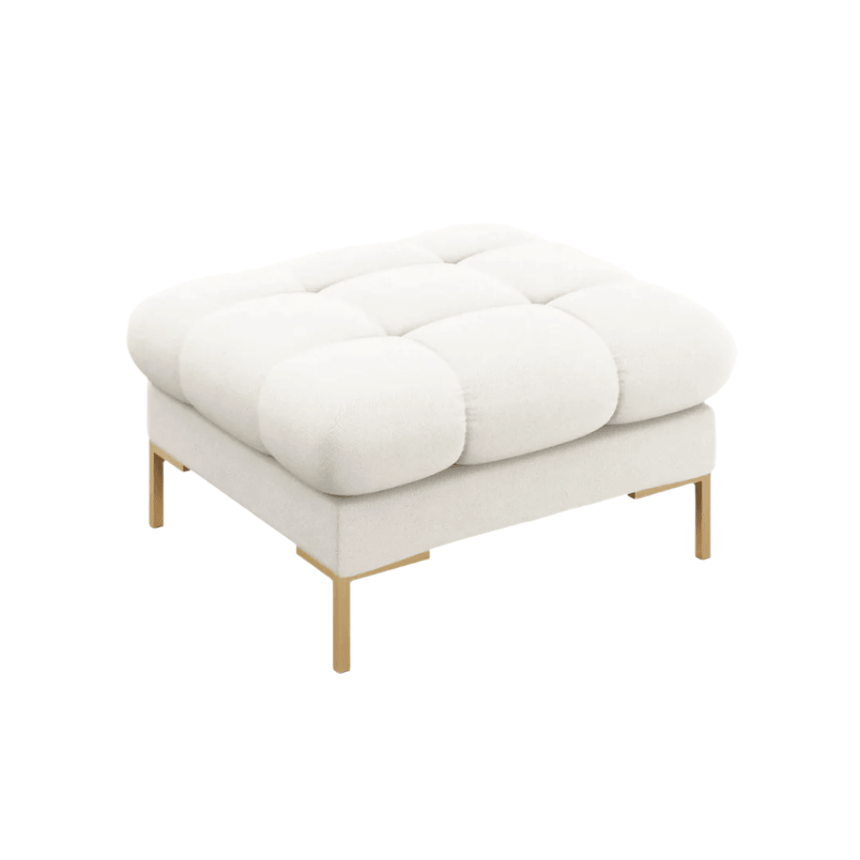 Mamaia fabric pouf with gold legs