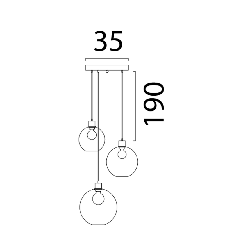 Lazise arany üveg függőlámpa arany foglalattal