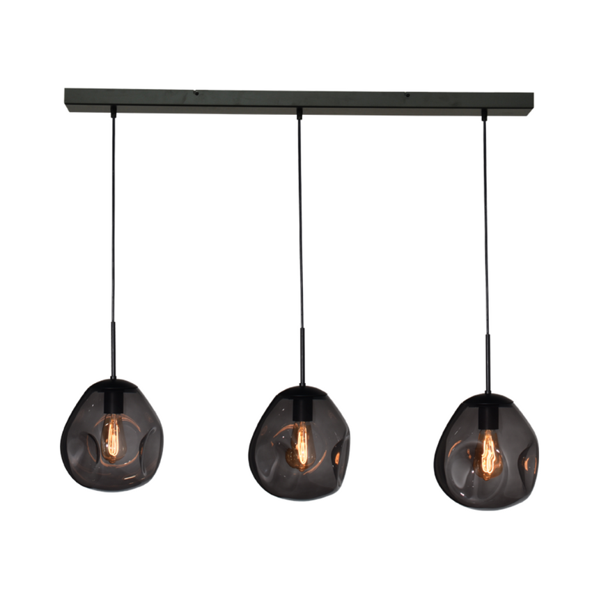 Lava 3 izzós sötétszürke üveg függőlámpa