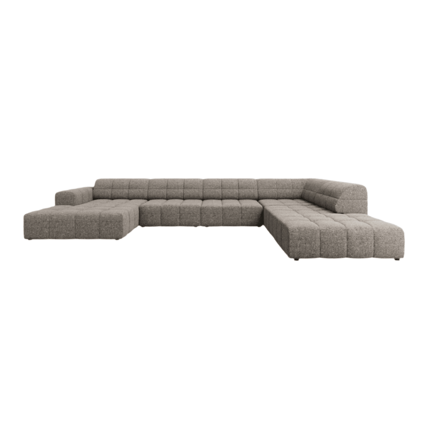Jennifer U-shaped chenille sofa with right corner unit
