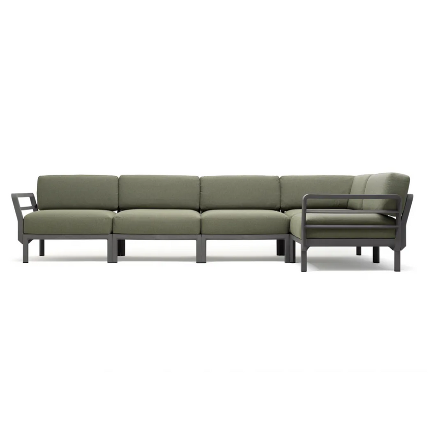 Nardi Maximo 5-seater fabric garden sofa with basalt frame