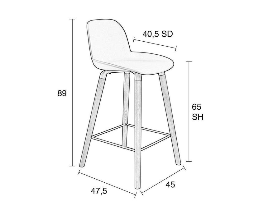 Albert Kuip PP alacsony bárszék-5