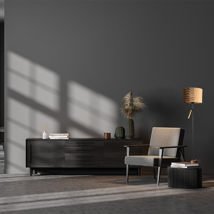 Flute fabric floor lamp