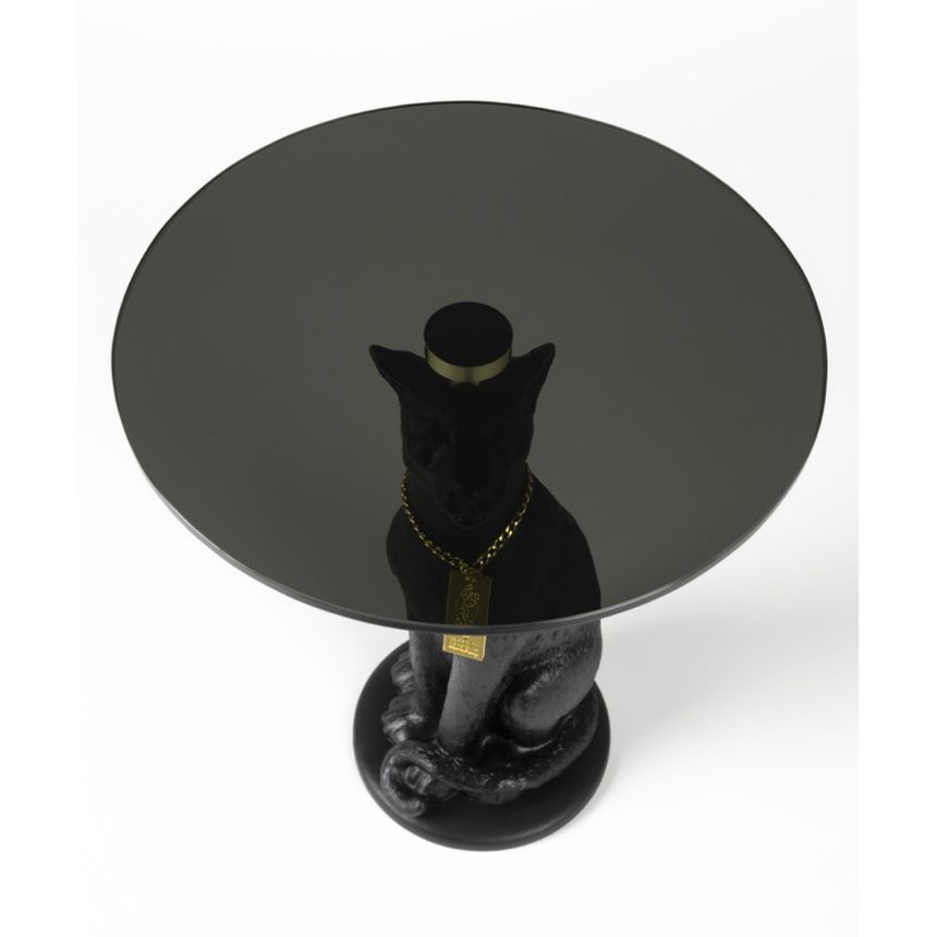 Proudly Crowned Panther üveg lerakóasztal