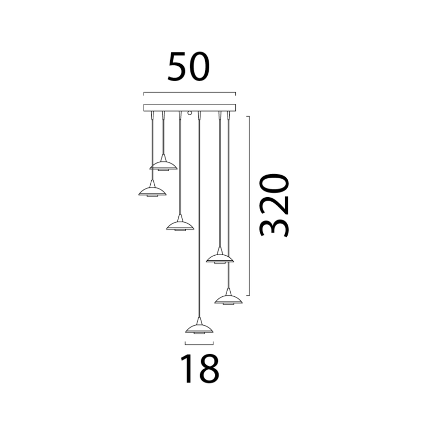 Melani üveg nikkel függőlámpa