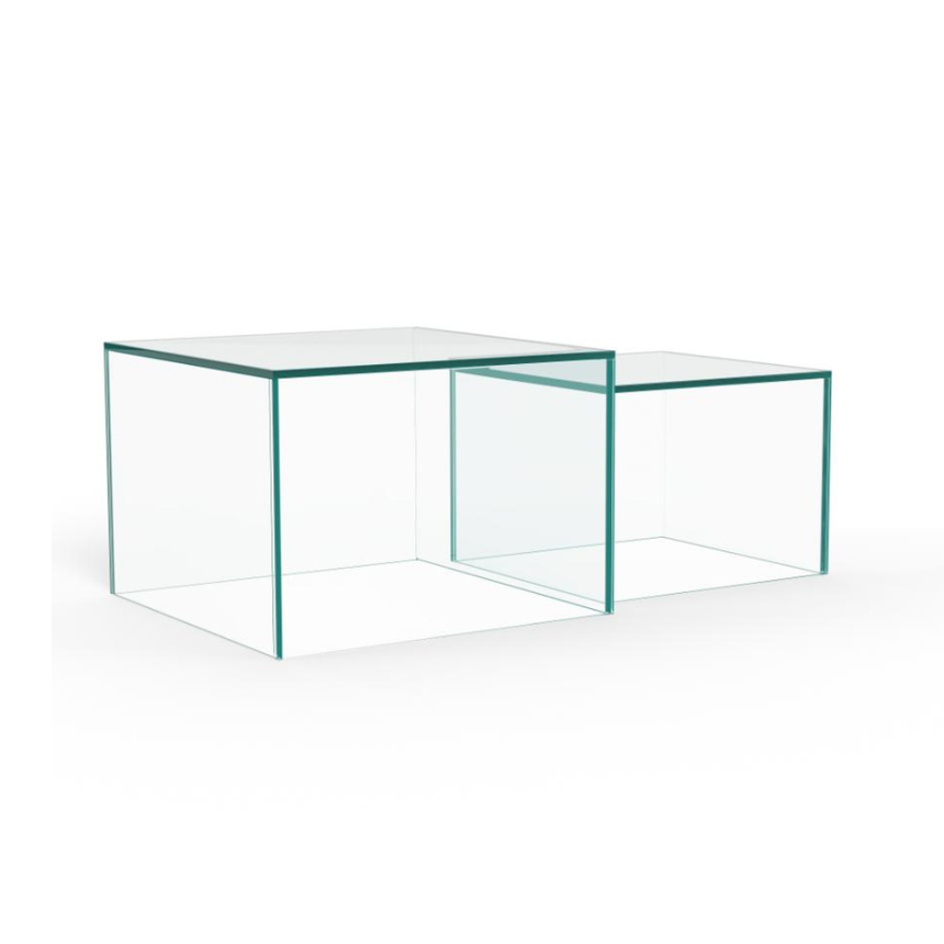 Dice marble effect coffee table set 58x58