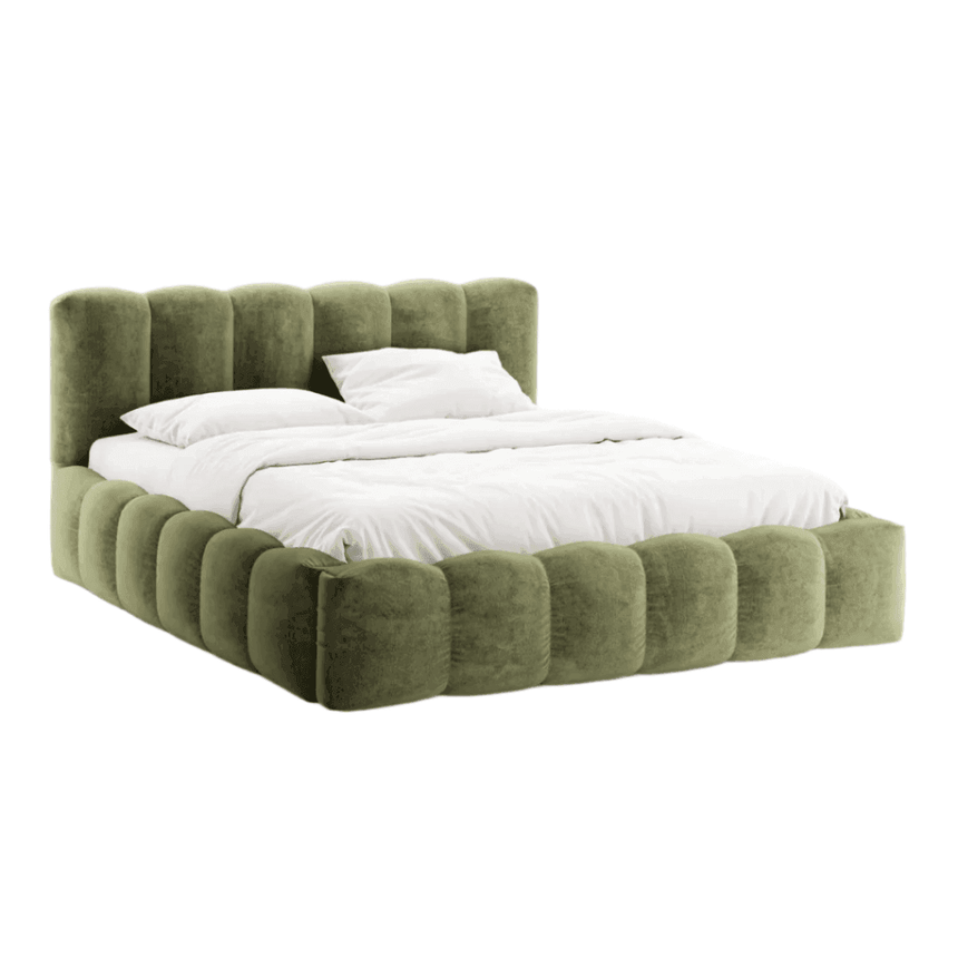 Lupine chenille bed frame 160x200