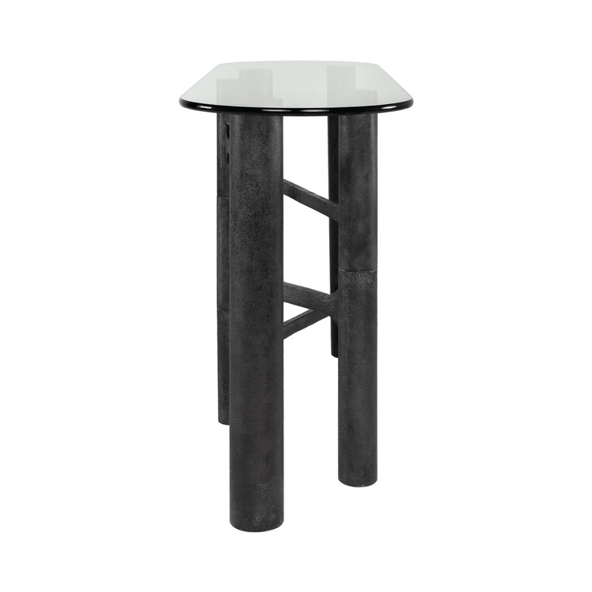 Shad glass console table