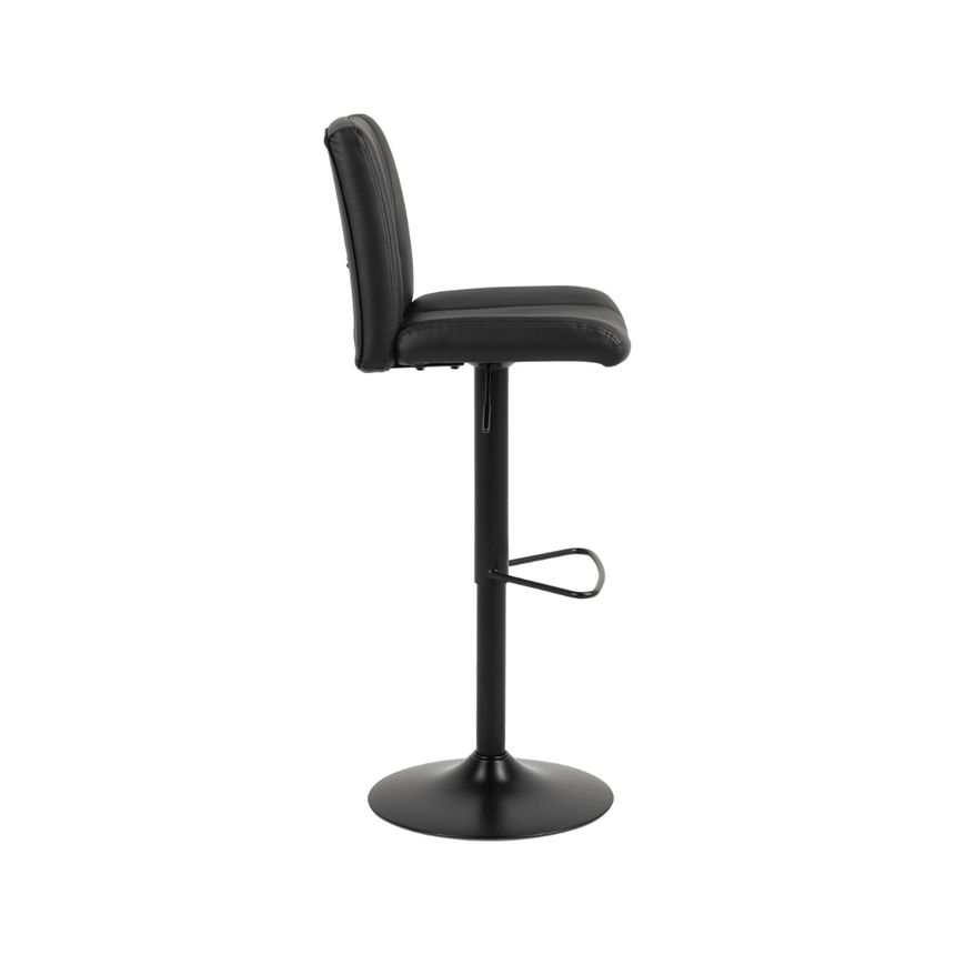 Sylvia textile leather bar stool with black legs