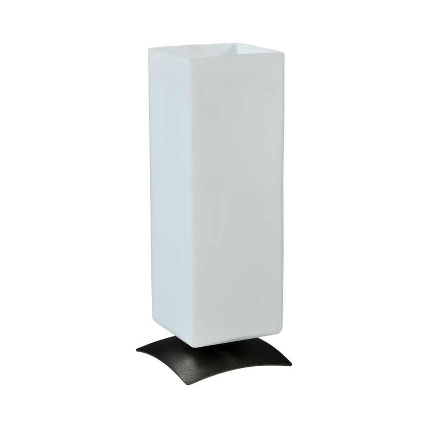 Oblica üveg asztali lámpa fekete talppal