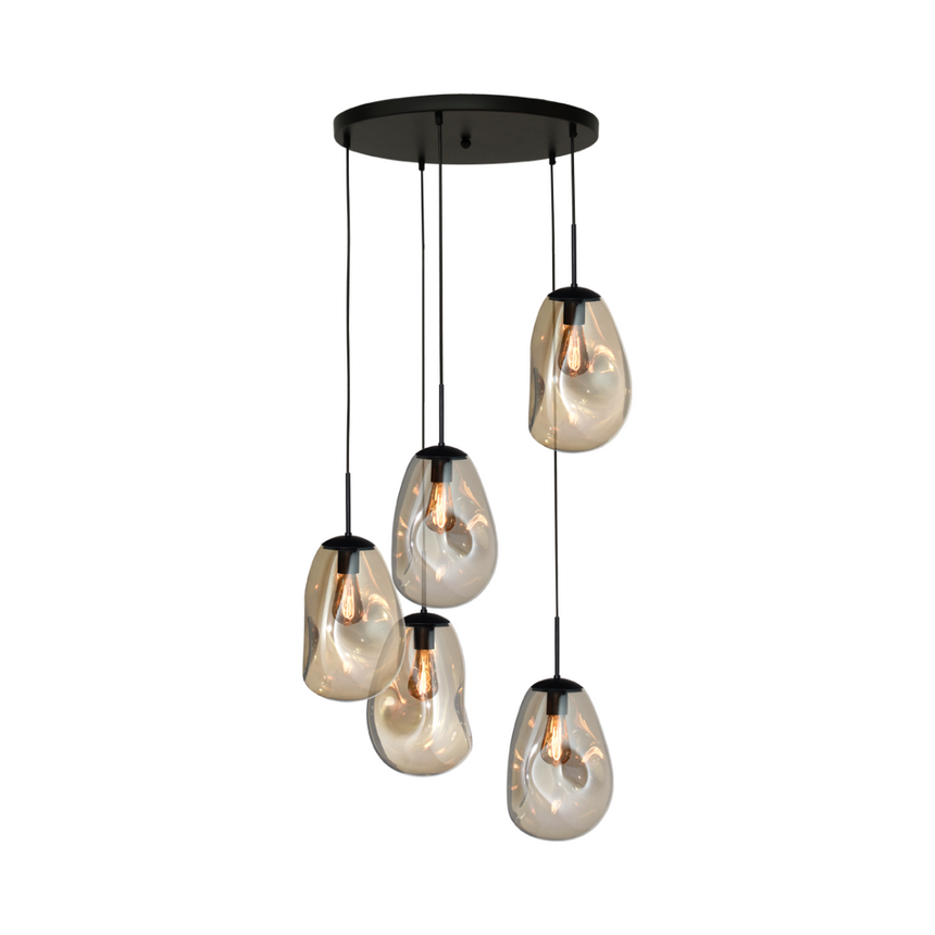 Lava 5 izzós arany üveg függőlámpa