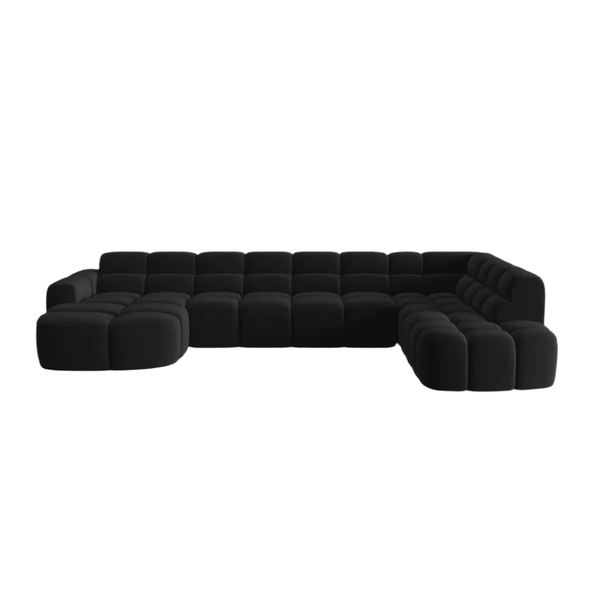Lisa U-shaped velvet sofa with right corner unit