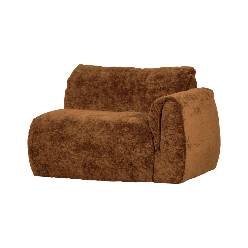 Baggy right-hand chenille sofa element