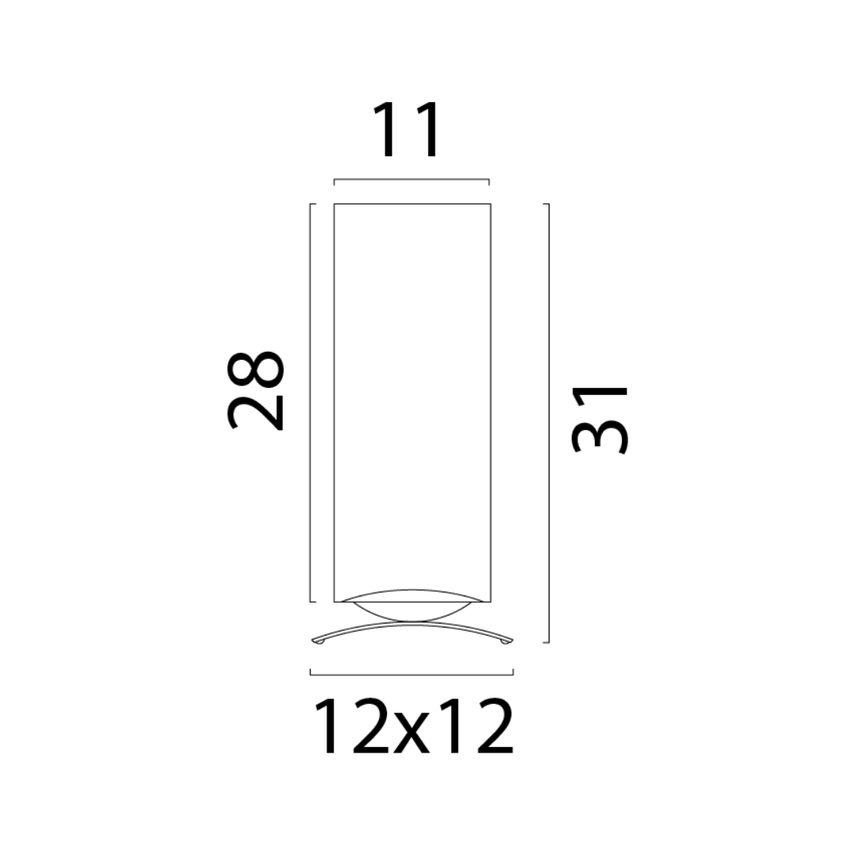 Oblica üveg asztali lámpa fekete talppal