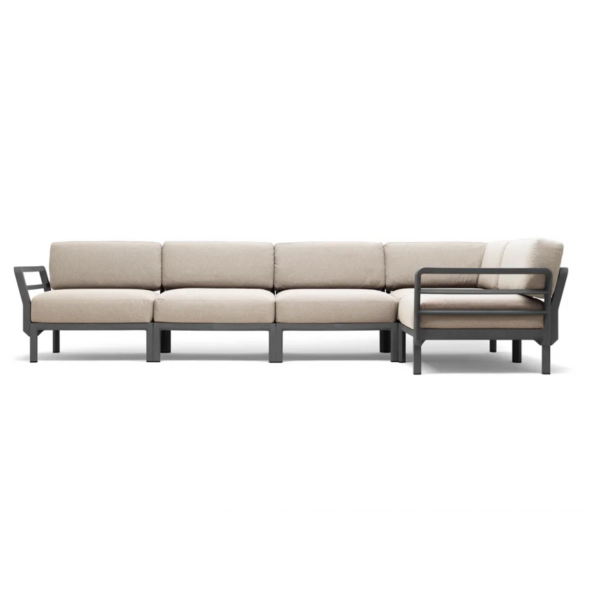 Nardi Maximo 5-seater fabric garden sofa with basalt frame