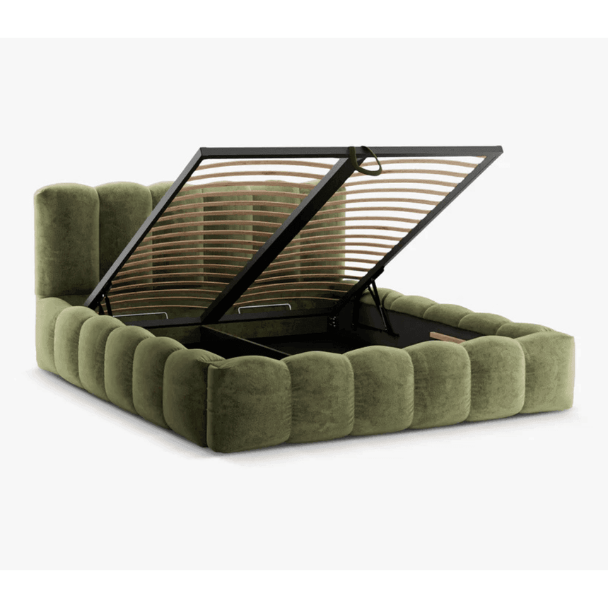 Lupine chenille bed frame 160x200