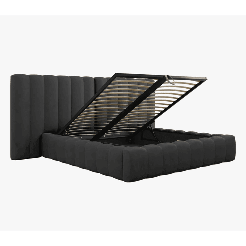 Kelp wide fabric bed frame 200x200