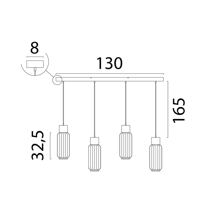 Lett Rib matt üveg függőlámpa réz foglalattal
