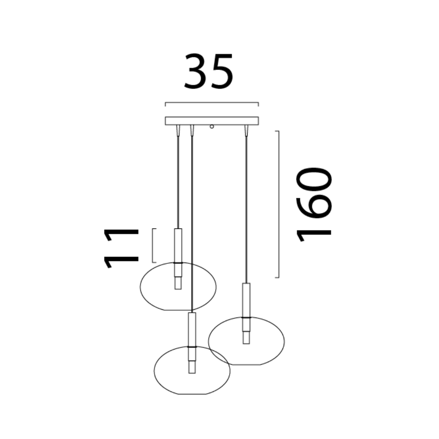 Lido világosszürke üveg függőlámpa