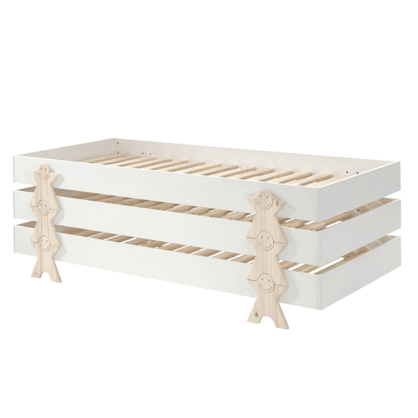 Modulo Smiley wooden children's bed, 90x200, set of 3