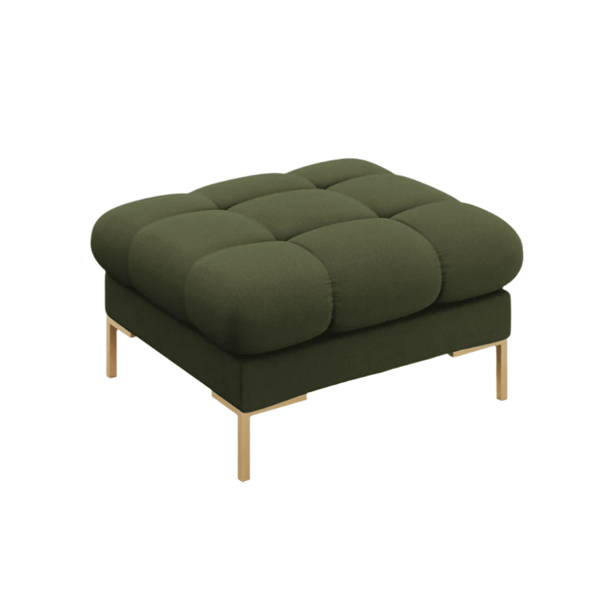 Mamaia fabric pouf with gold legs