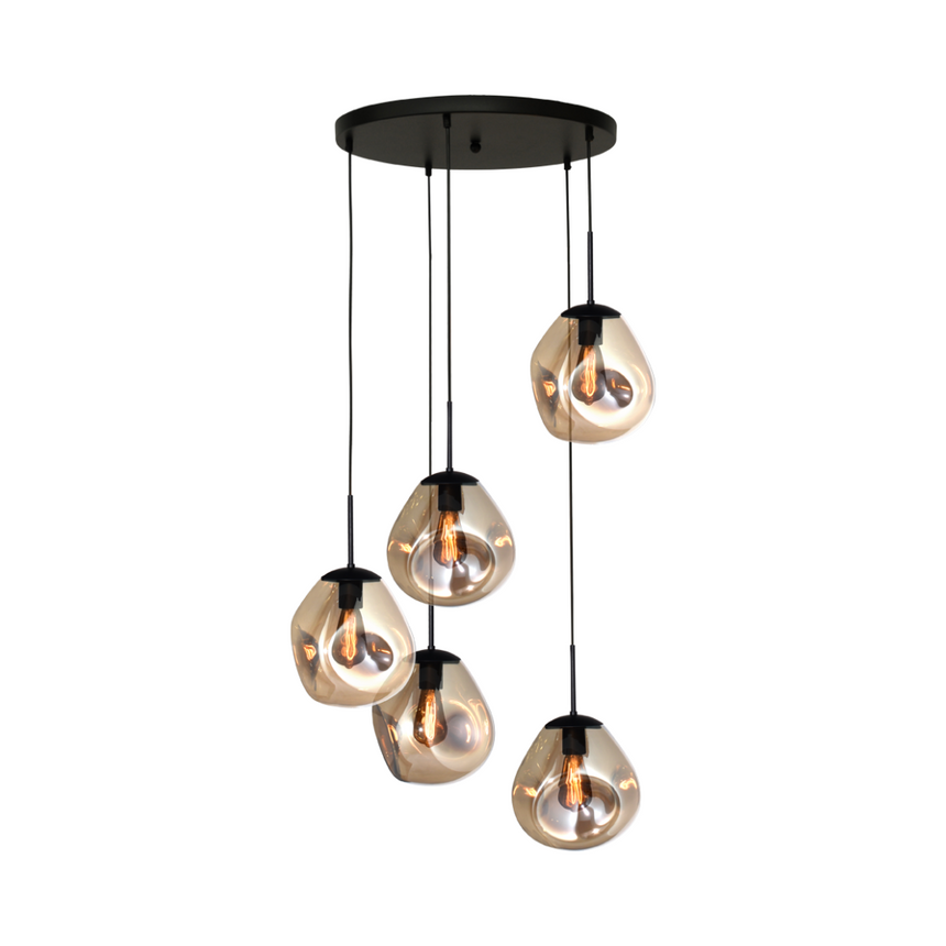 Lava 5 izzós arany üveg függőlámpa