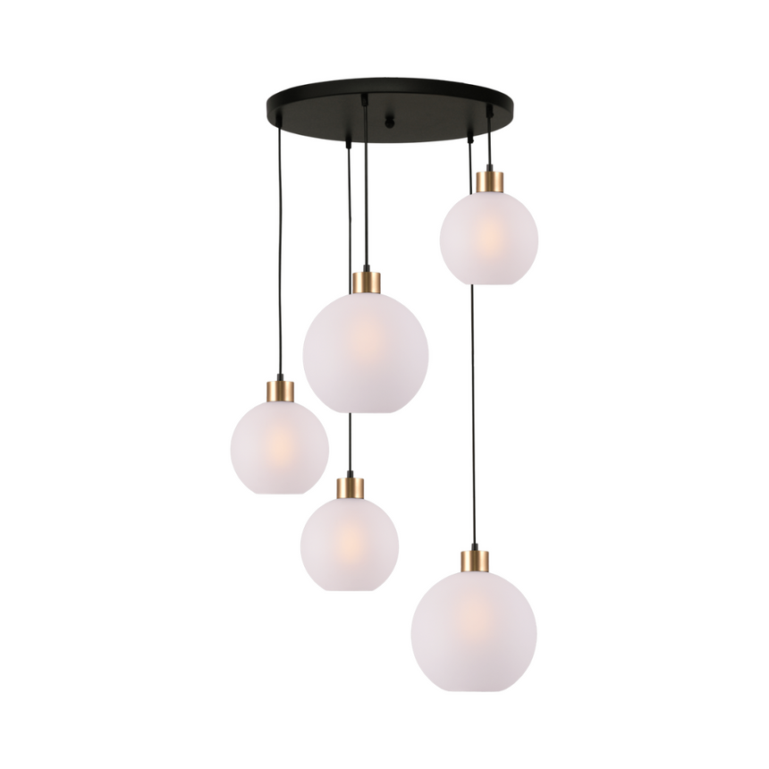 Lazise fehér üveg függőlámpa arany foglalattal