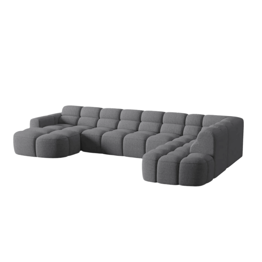 Lisa U-shaped fabric sofa with right corner unit