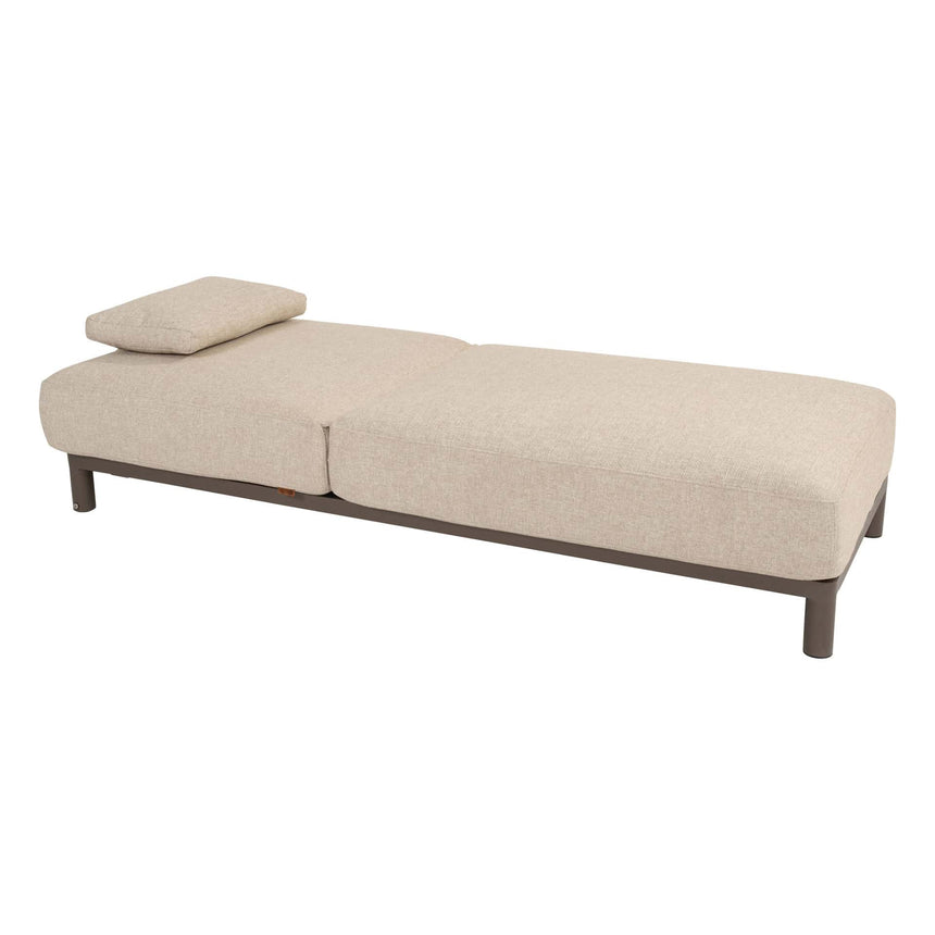 Madeira fabric sun lounger with dark brown legs