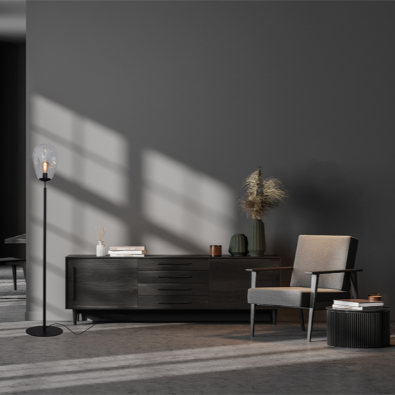 Lava 3-bulb dark gray glass pendant lamp