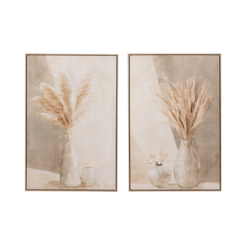 Vase Pampas canvas wall art set