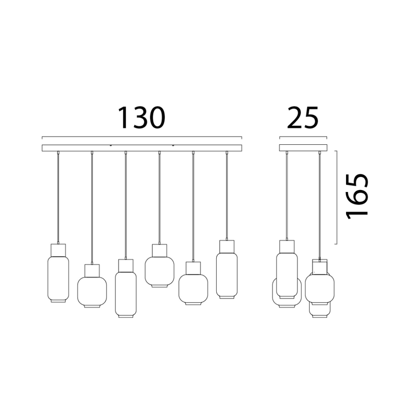 Lett üveg függőlámpa réz foglalattal