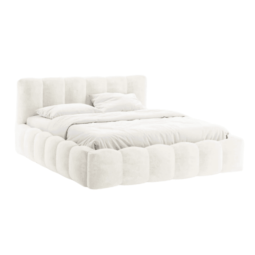 Lupine chenille bed frame 160x200