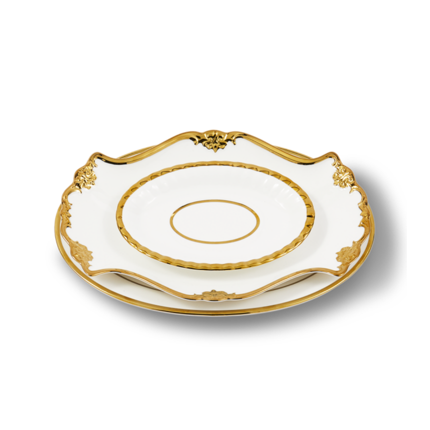 Golden Finds hármas porcelán tányér szett