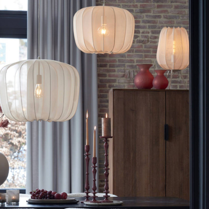 Plumeria szövet asztali lámpa Ø34