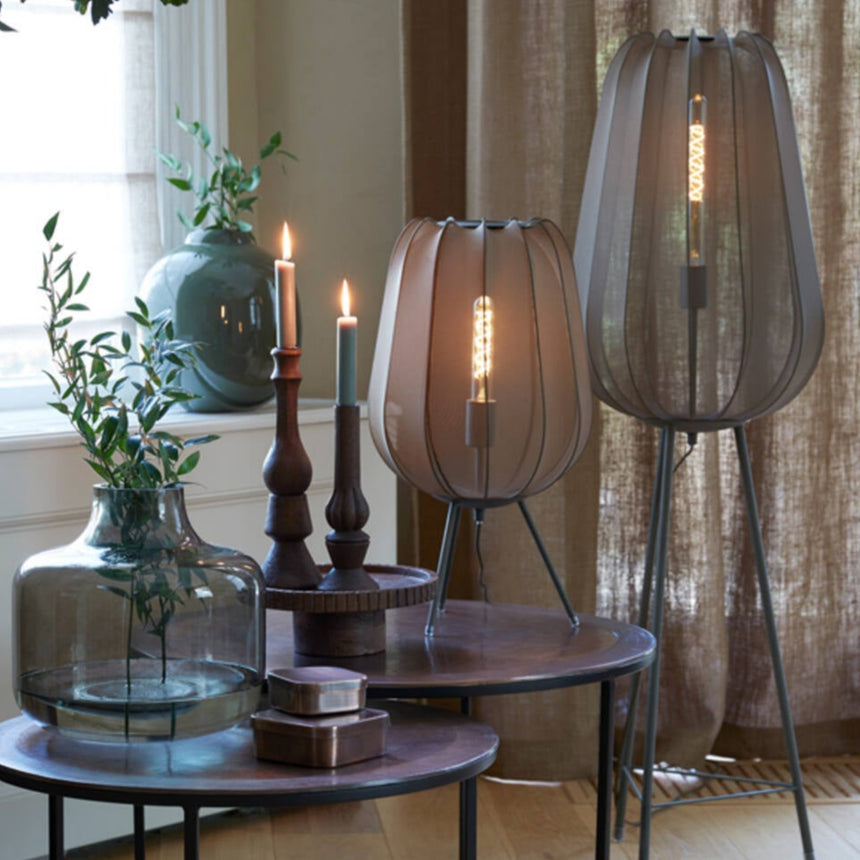 Plumeria szövet asztali lámpa Ø34