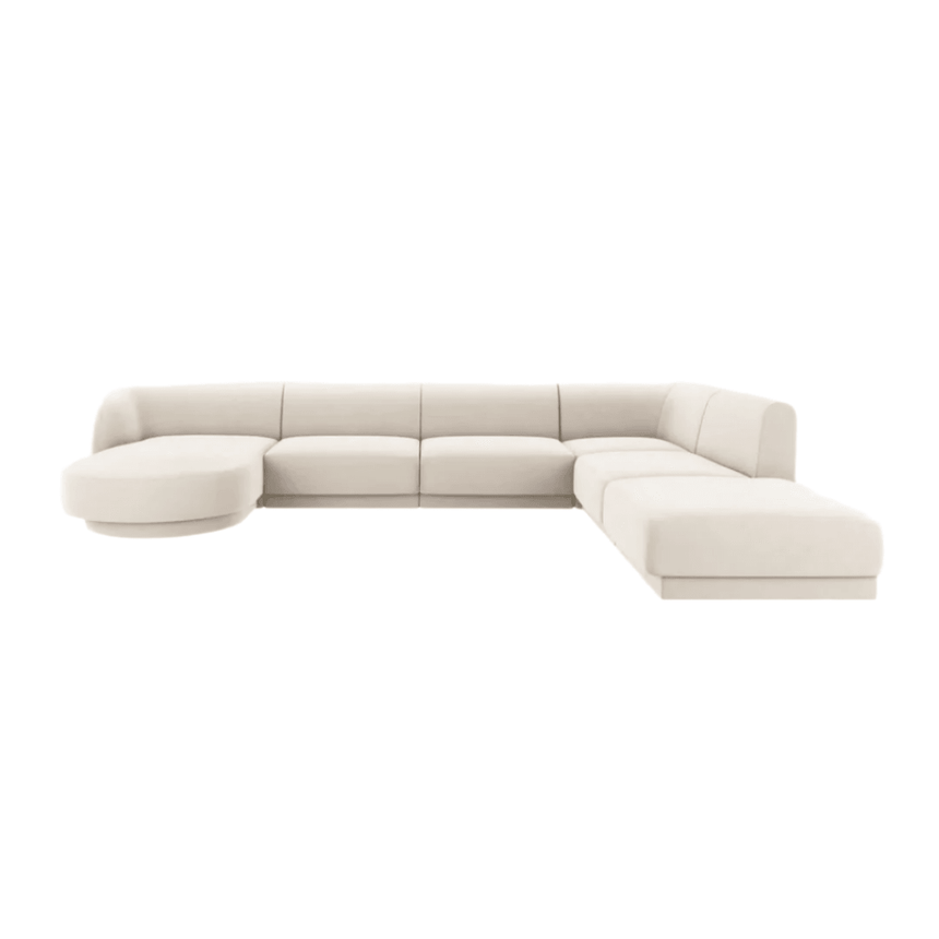 Miley U alakú bársony kanapé jobb sarokelemmel