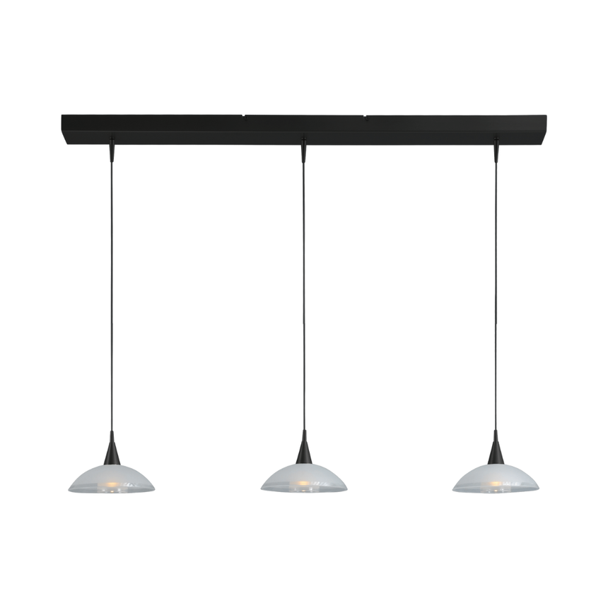 Melani üveg fekete függőlámpa