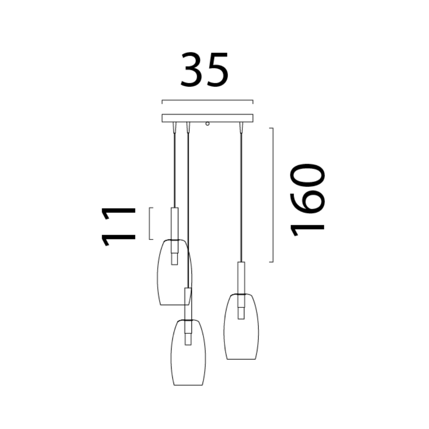 Lido világosszürke üveg függőlámpa