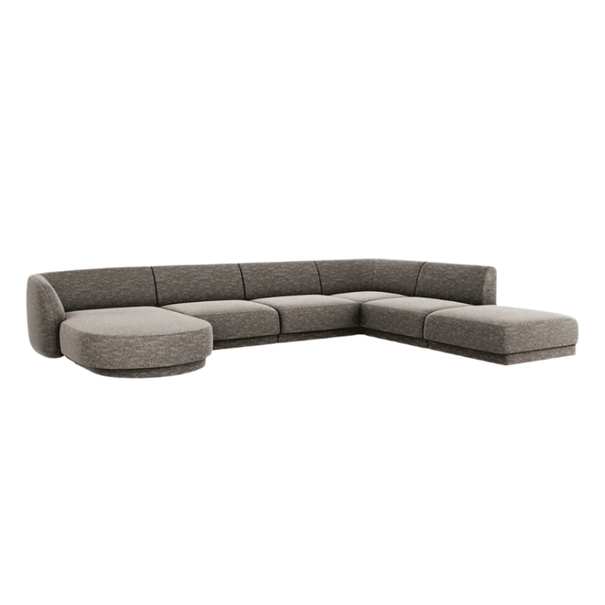 Miley U-shaped chenille sofa with right corner unit