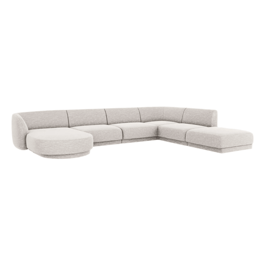 Miley U-shaped chenille sofa with right corner unit