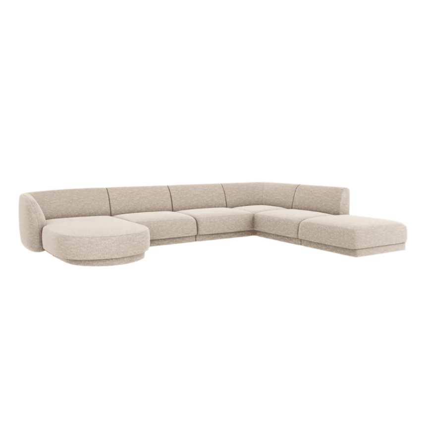 Miley U-shaped chenille sofa with right corner unit