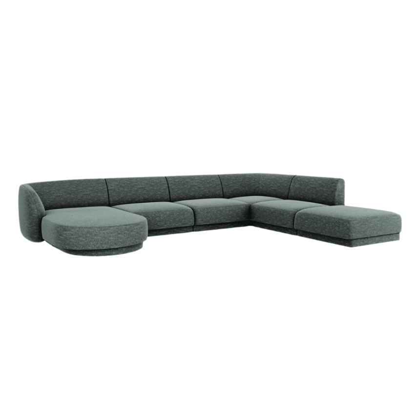 Miley U-shaped chenille sofa with right corner unit