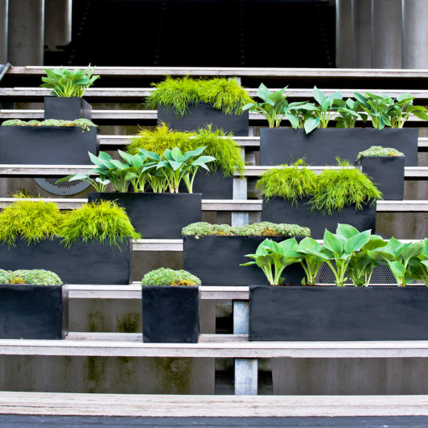 Balcony Slim Low stone planter 80x15