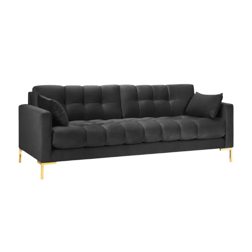 Mamaia 3 személyes bársony kanapé arany lábbal