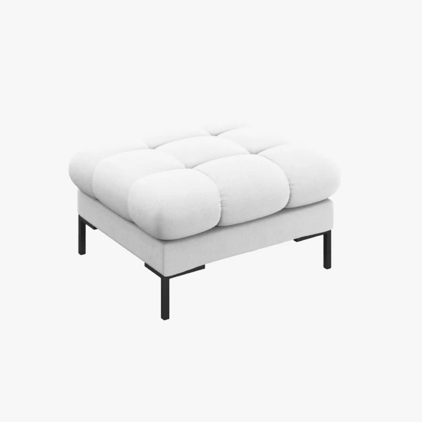 Mamaia bouclé pouf with black legs