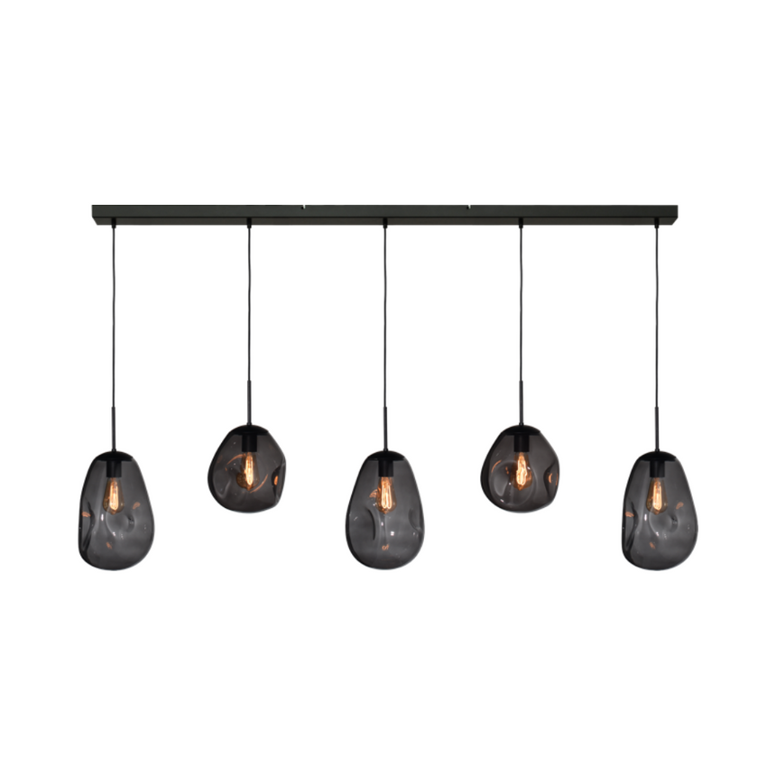 Lava 5 izzós sötétszürke üveg függőlámpa