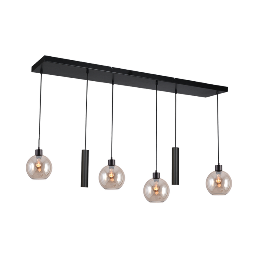 Lazise arany üveg függőlámpa fekete foglalattal