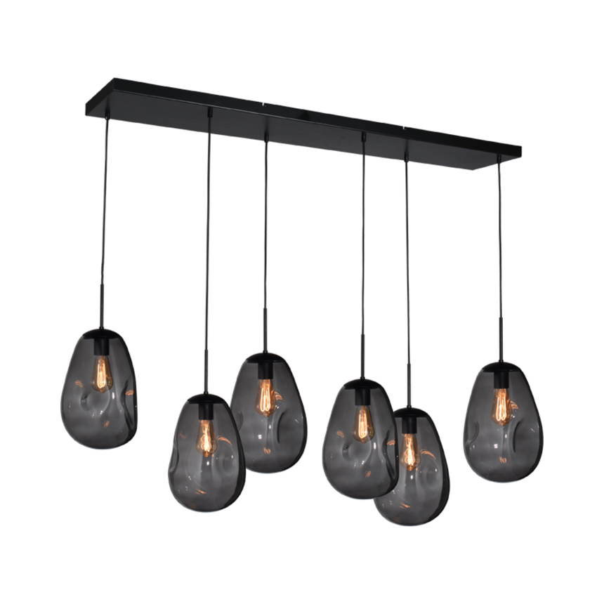 Lava 6 izzós sötétszürke üveg függőlámpa